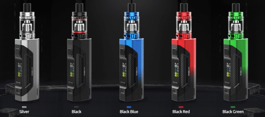 5 SMOK Rigel Mini Kits displayed in a range of colors.