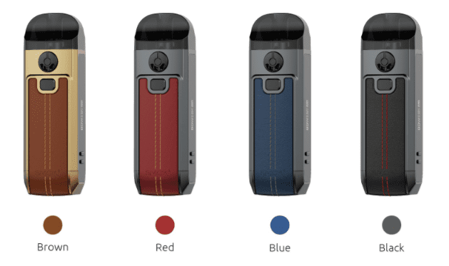 Four SMOK Nord 4 vape devices with their colors labelled beneath.