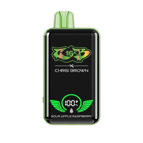 Chris Brown CB15K Disposable Vape Sour Apple Raspberry Flavor