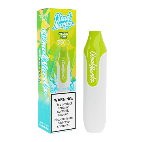 Cloud Nurdz Disposable Vape Melon Kiwi Iced (50mg) Cloud Nurdz 3500 Disposable Vape (2.5% / 5%, 3500 Puffs)