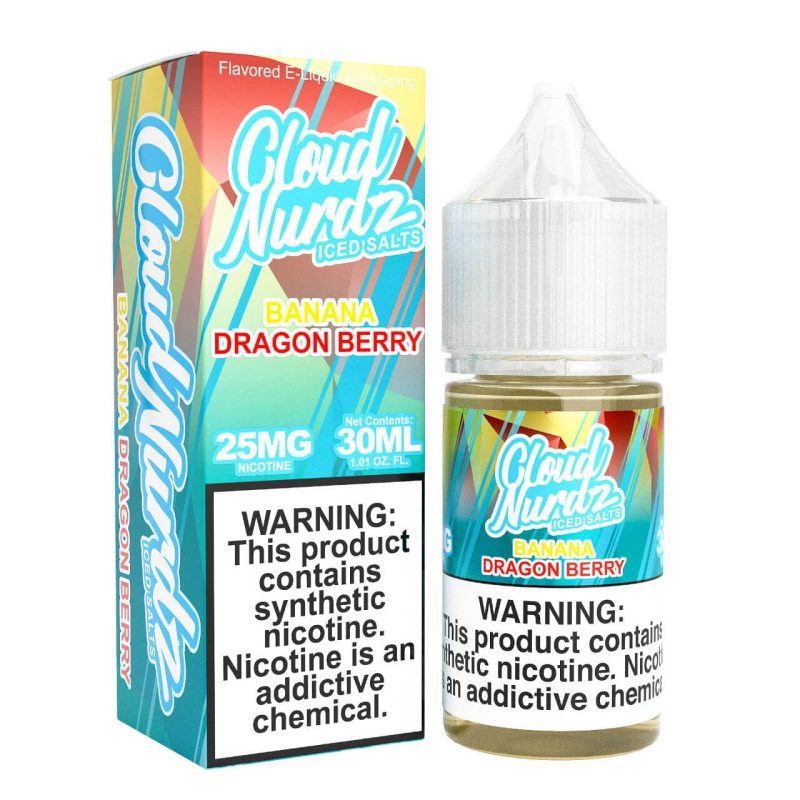 cloud nurdz cloud nurdz synthetic salts iced banana dragon berry nic salt 30ml 33279447662703