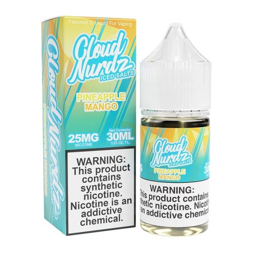 Cloud Nurdz Juice 25MG Cloud Nurdz ICED Pineapple Mango TFN Salt Vape Juice 30ml