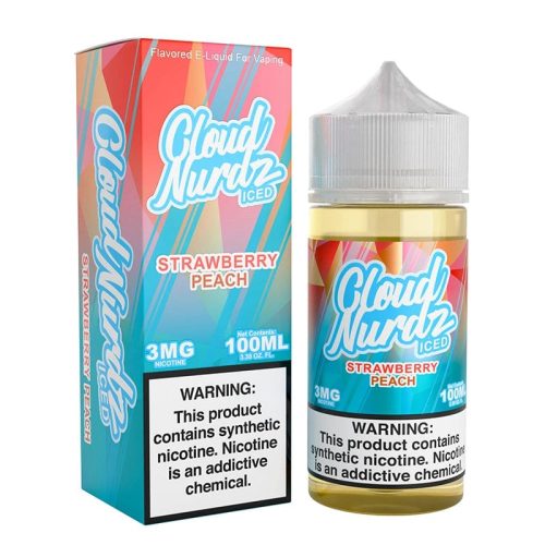 Cloud Nurdz Juice 3mg Cloud Nurdz ICED Strawberry Peach Synthetic Vape Juice 100ml