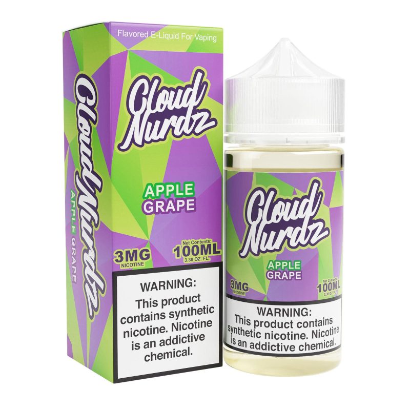 cloud nurdz juice cloud nurdz grape apple 100ml synthetic nic vape juice 32159120359535