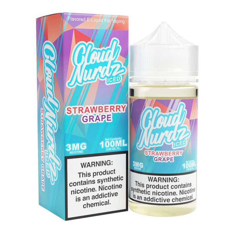 cloud nurdz juice cloud nurdz grape strawberry iced 100ml vape juice 32159120588911