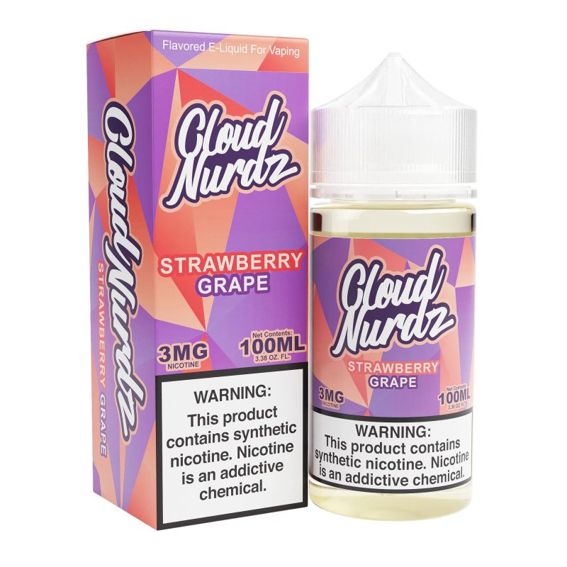 cloud nurdz juice cloud nurdz grape strawberry synthetic nic 100ml vape juice 32159119081583