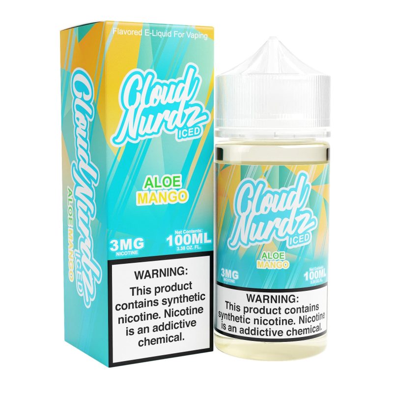 cloud nurdz juice cloud nurdz iced aloe mango tf 100ml vape juice 32159119114351