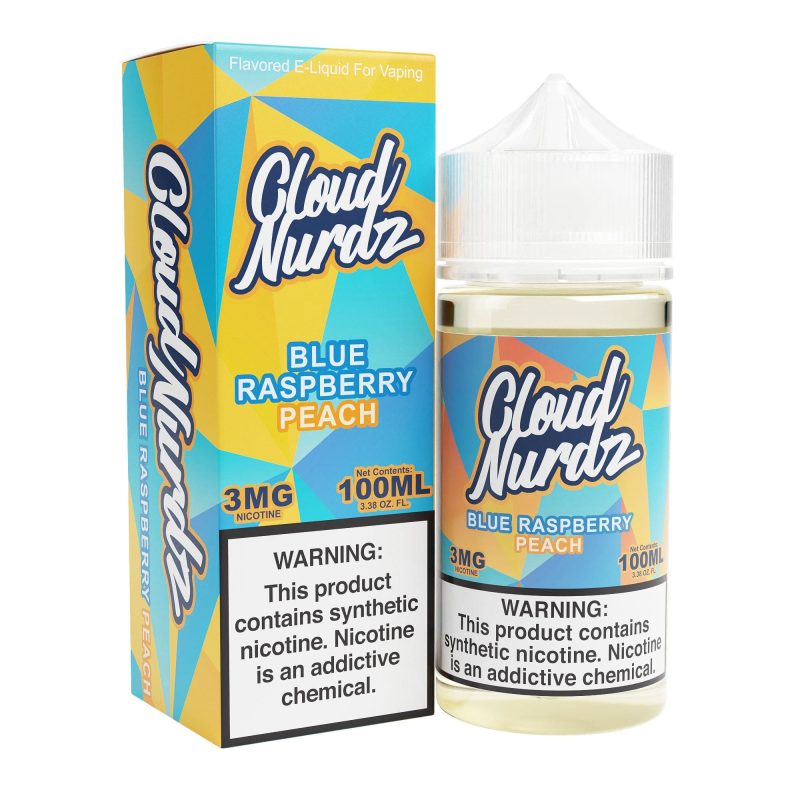 cloud nurdz juice cloud nurdz peach blue raspberry 100ml synthetic nic vape juice 32159121113199