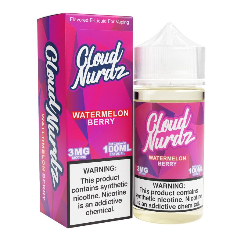 cloud nurdz juice cloud nurdz watermelon berry 100ml synthetic vape juice 32159120326767