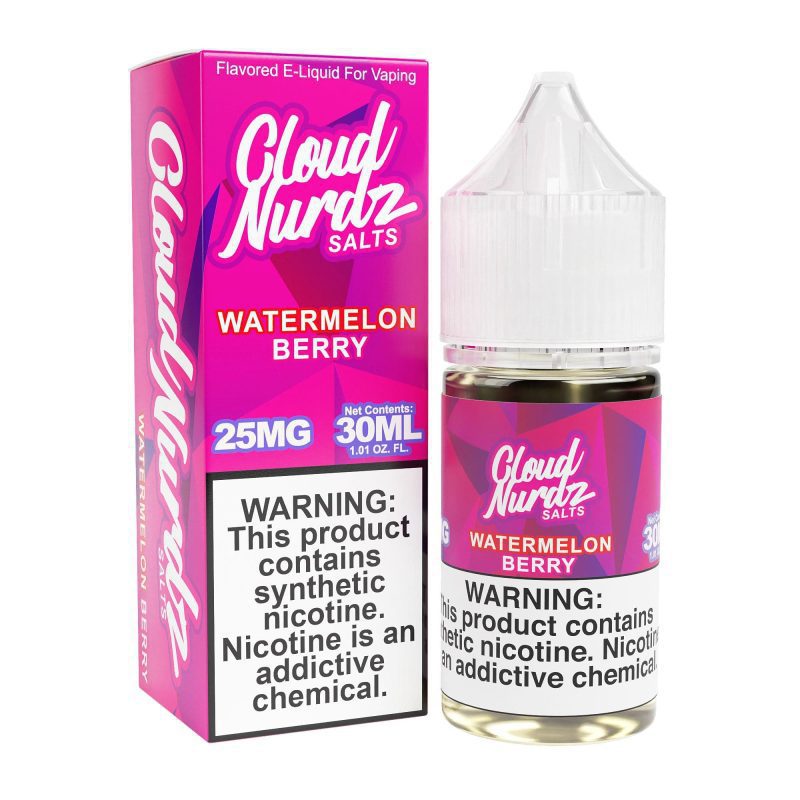 cloud nurdz juice cloud nurdz watermelon berry 30ml synthetic nic salt vape juice 32159266635887