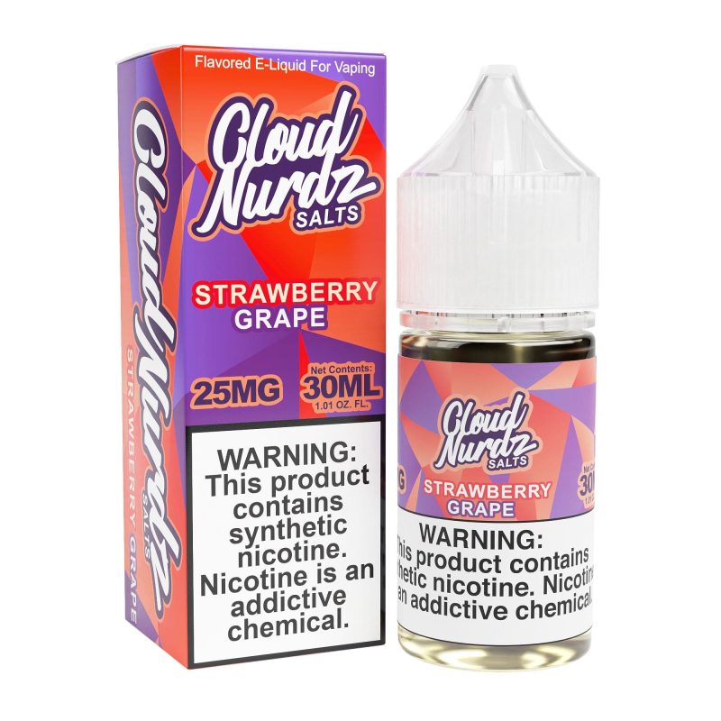 cloud nurdz juice grape strawberry 30ml synthetic nic salt vape juice cloud nurdz 32159265554543