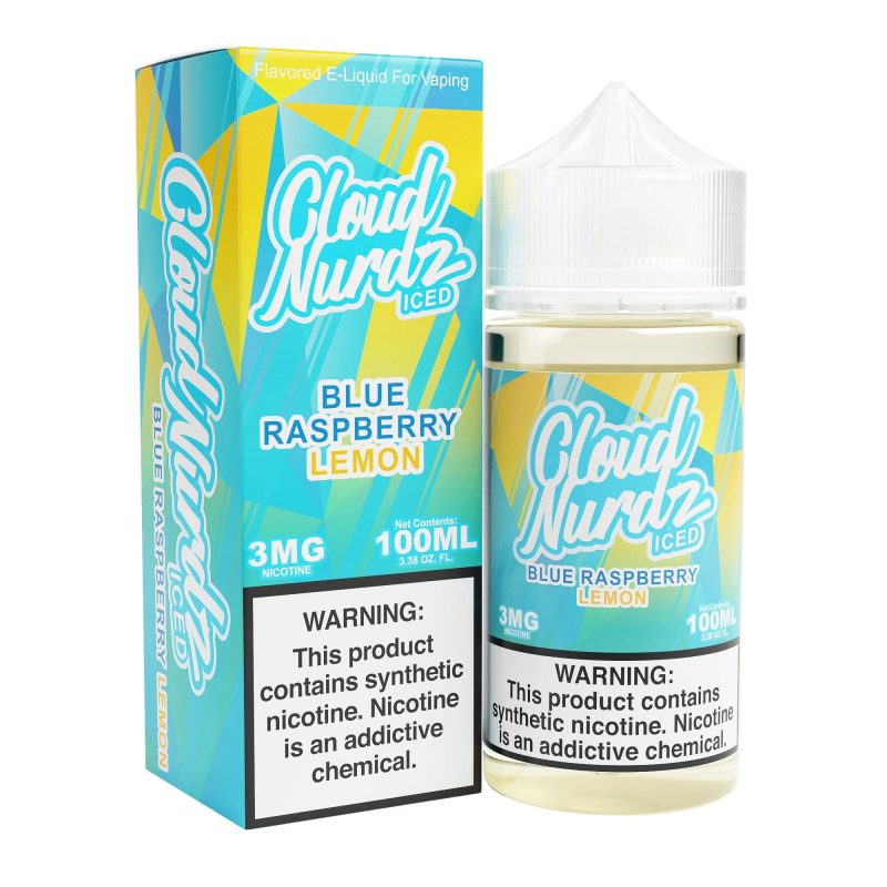 cloud nurdz juice iced blue raspberry lemon 100ml synthetic nic vape juice cloud nurdz 32159118753903