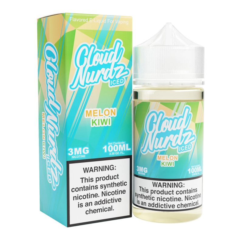 cloud nurdz juice iced kiwi melon 100ml synthetic nic vape juice cloud nurdz 32159119376495