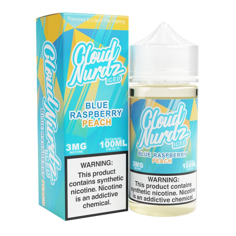 cloud nurdz juice iced peach blue raspberry 100ml synthetic nic vape juice cloud nurdz 32159118819439