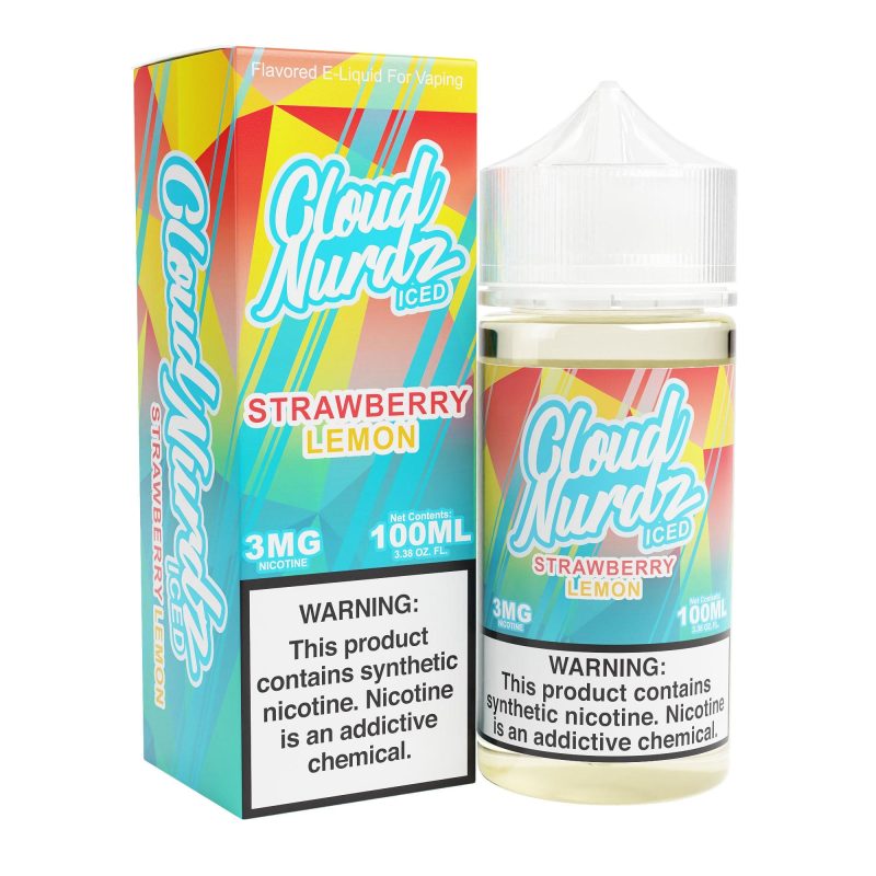 cloud nurdz juice iced strawberry lemon 100ml synthetic nic vape juice cloud nurdz 32159119966319