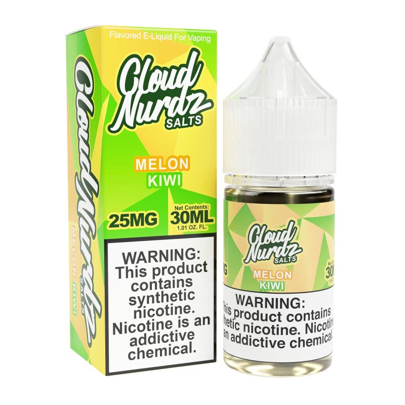 cloud nurdz juice kiwi melon 30ml synthetic nic salt vape juice cloud nurdz 32159237013615