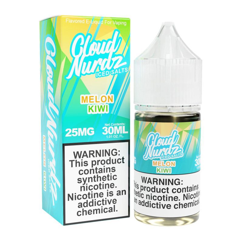 cloud nurdz juice kiwi melon iced 30ml tf nic salt vape juice cloud nurdz 32159266734191