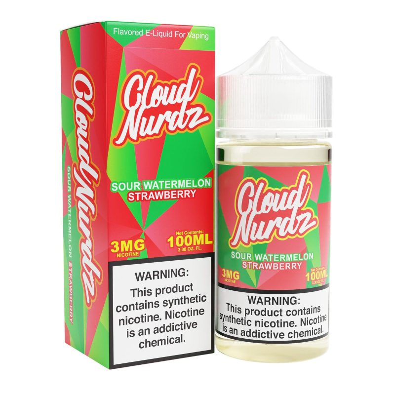 cloud nurdz juice sour watermelon strawberry 100ml tf vape juice cloud nurdz 32159119409263