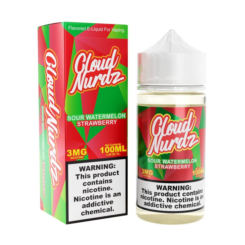 cloud nurdz juice sour watermelon strawberry 100ml vape juice cloud nurdz 30727160463471