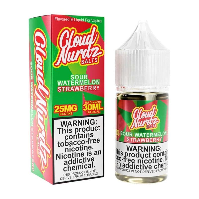 cloud nurdz juice sour watermelon strawberry 30ml tf vape juice cloud nurdz 30827958042735