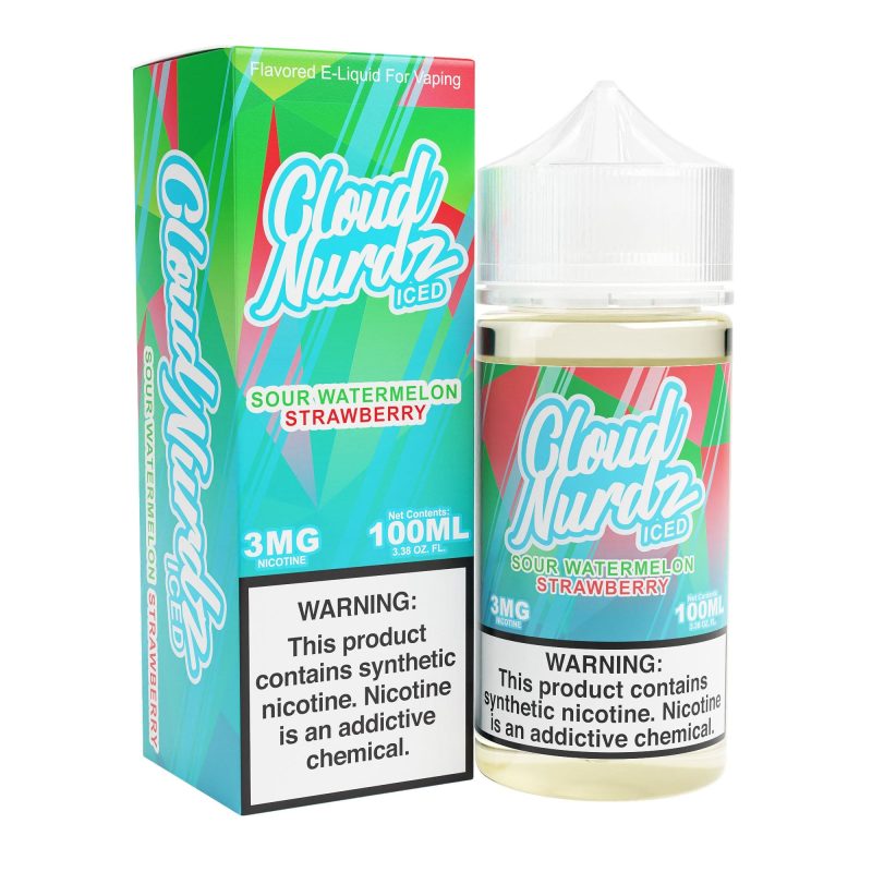 cloud nurdz juice sour watermelon strawberry iced 100ml tf vape juice cloud nurdz 32159121014895