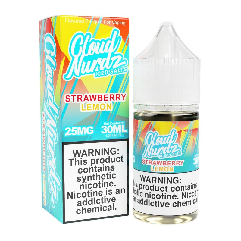 cloud nurdz juice strawberry lemon iced 30ml tf nic salt vape juice cloud nurdz 32159263359087