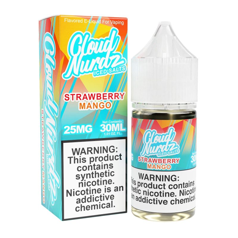 cloud nurdz juice strawberry mango iced 30ml tf nic salt vape juice cloud nurdz 32159265783919