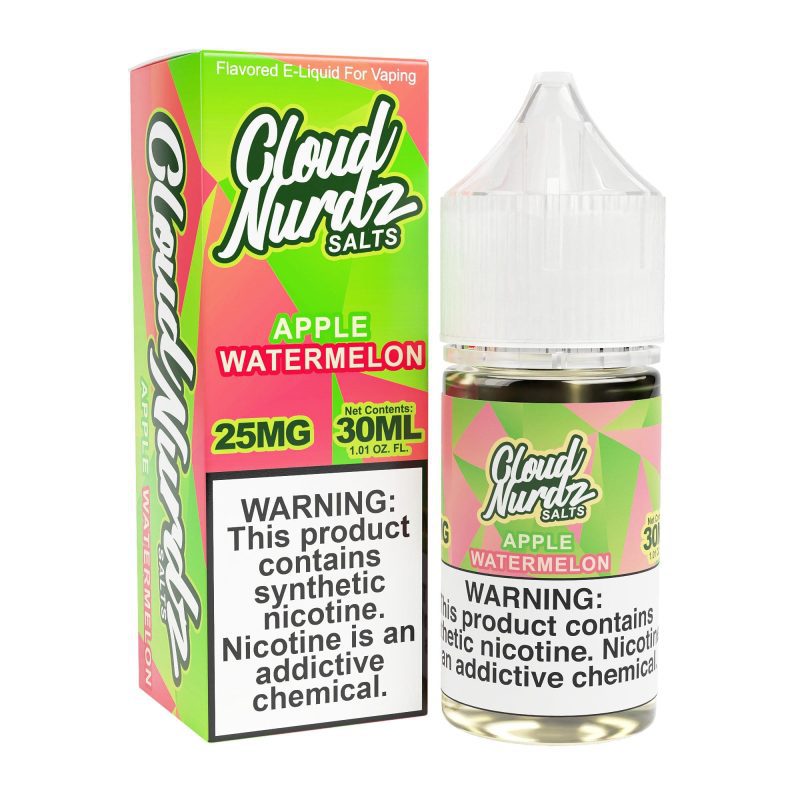 cloud nurdz juice watermelon apple 30ml synthetic nic salt vape juice cloud nurdz 32159266373743