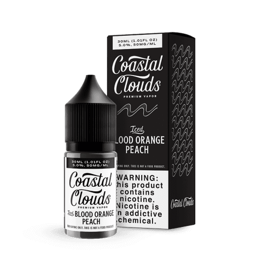 Coastal Clouds Juice 50MG Coastal Clouds ICED Blood Orange Peach Nic Salt Vape Juice 30ml