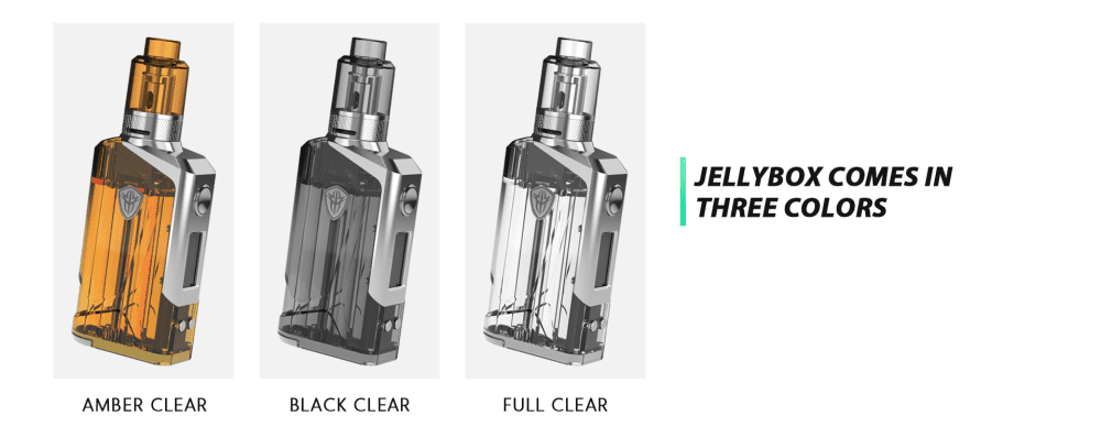 Three different colored Rincoe vape kits against a white background.