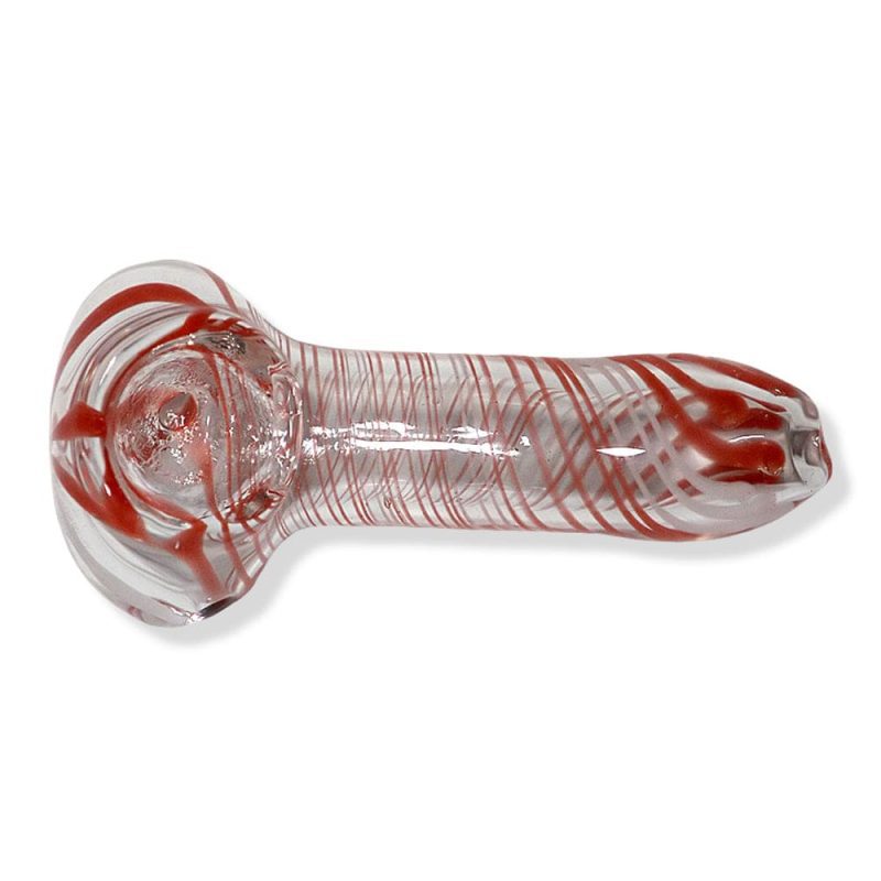 eightvape alternatives clear glass hand pipe w colored striped inlay 31708461629551