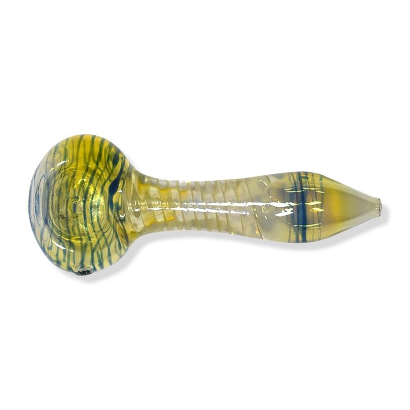 eightvape alternatives color glass hand pipe w striped inlay fumed accents 31708695691375