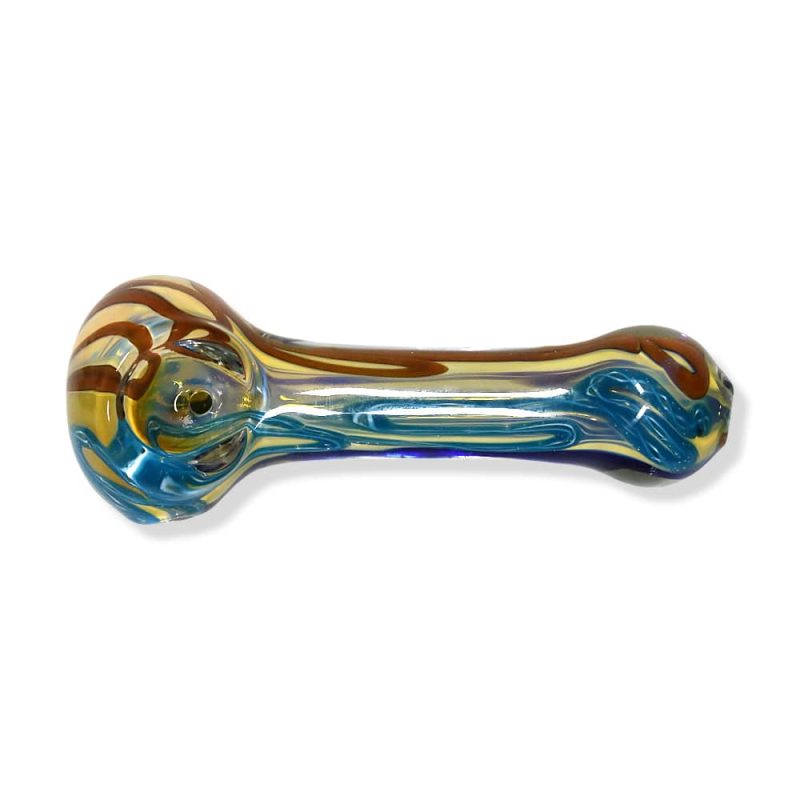 eightvape alternatives glass spoon pipe w colored striped inlay 31708725510255