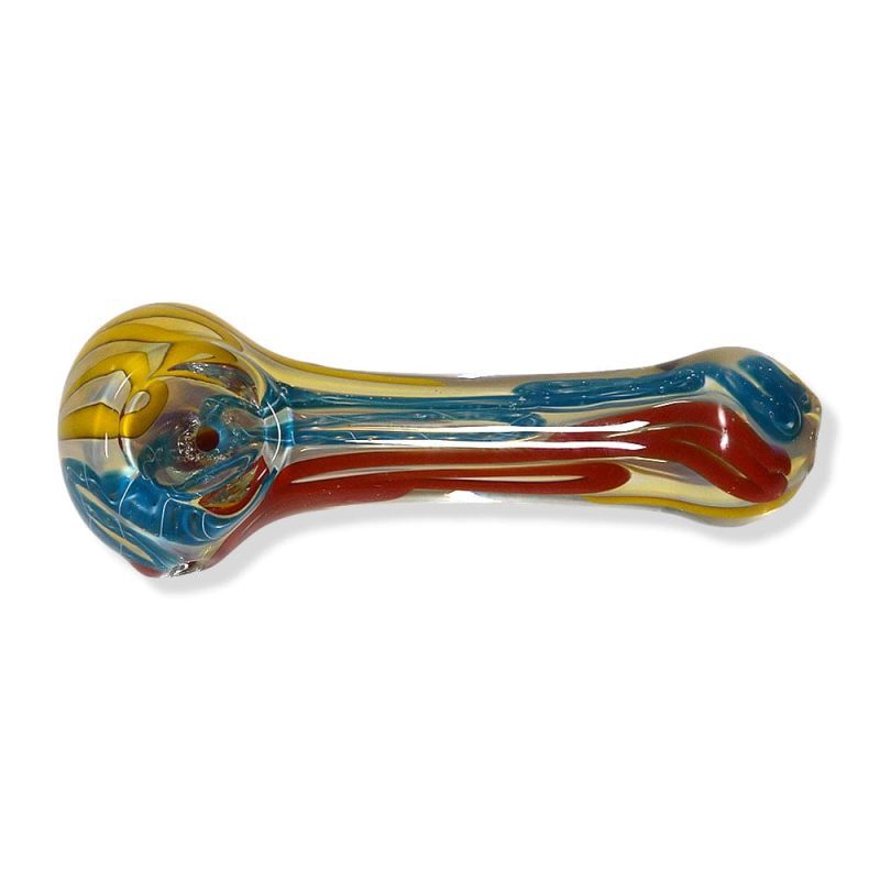 eightvape alternatives glass spoon pipe w colored striped inlay 31708725608559