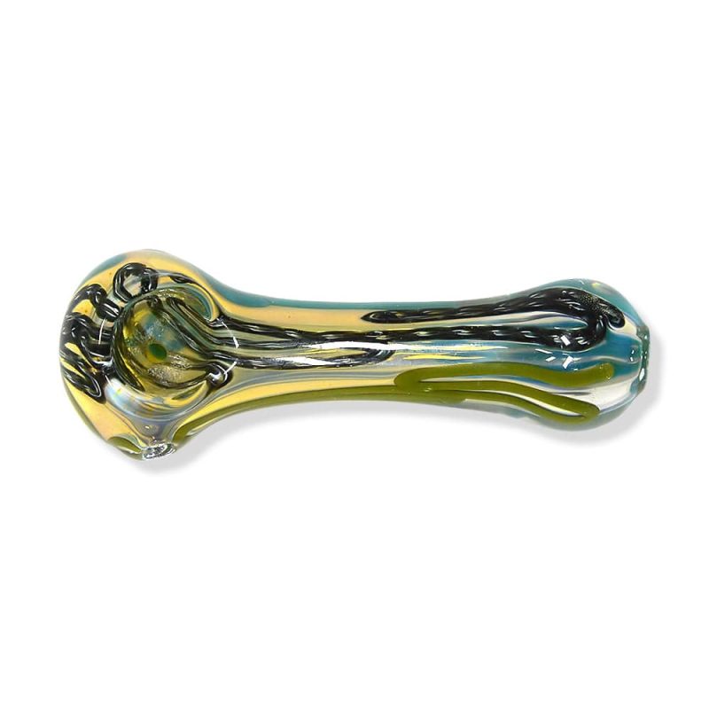 eightvape alternatives glass spoon pipe w colored striped inlay 31708725641327