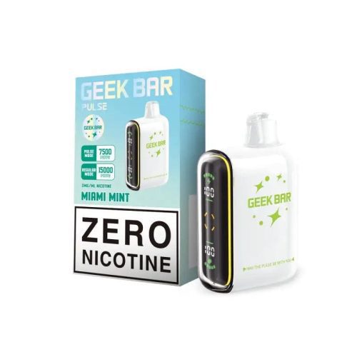 Geek Bar Disposable Vape Miami Mint Geek Bar Pulse Zero Nicotine Disposable Vape (0%, 15000 Puffs)