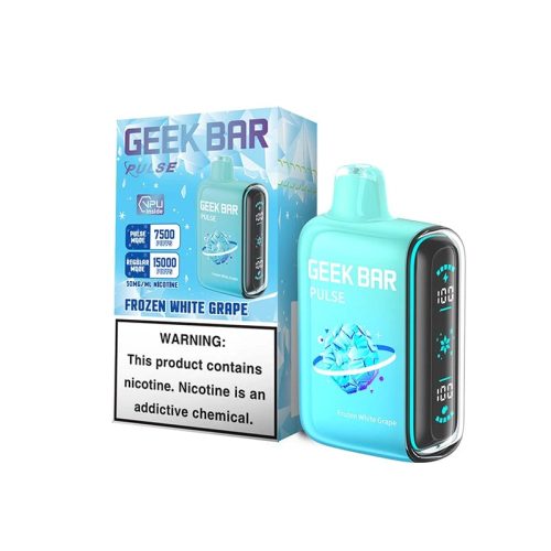 geek bar pulse 15000 disposable vape frozen white grape flavor