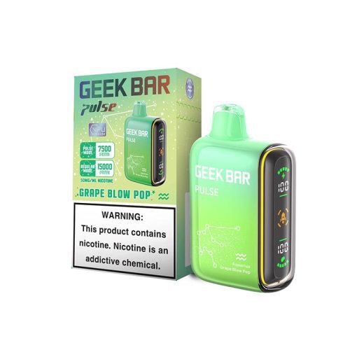 geek bar pulse 15000 disposable vape grape blow pop flavor