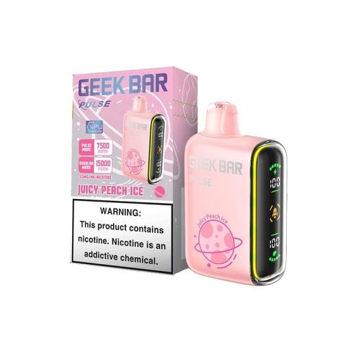 geek bar pulse 15000 disposable vape juicy peach ice flavor