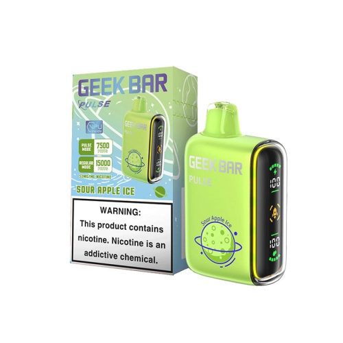 geek bar pulse 15000 disposable vape sour apple ice flavor