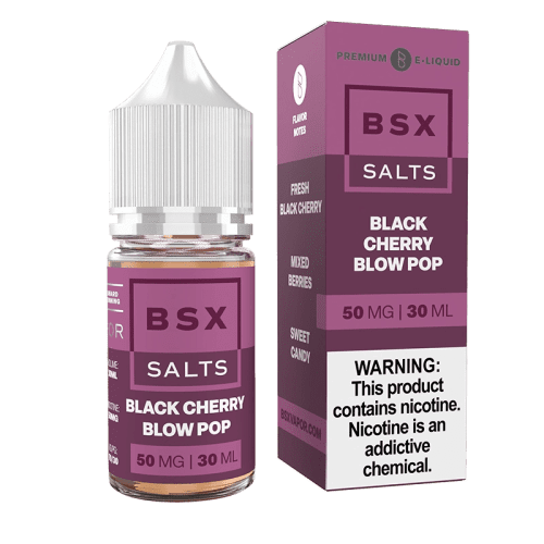 GLAS Juice 50MG Glas BSX Black Cherry Blow Pop Nic Salt Vape Juice 30ml