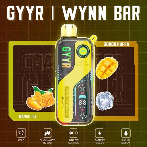 GYYR Disposable Vape Mango Ice GYYR WYNN Bar Challenger 30K Disposable Vape (5%, 30000 Puffs)