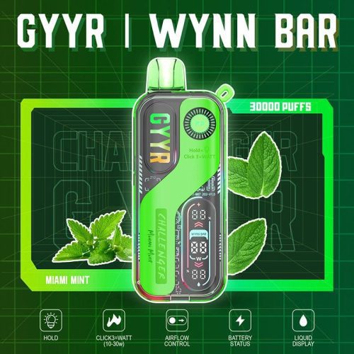 GYYR Disposable Vape Miami Mint GYYR WYNN Bar Challenger 30K Disposable Vape (5%, 30000 Puffs)