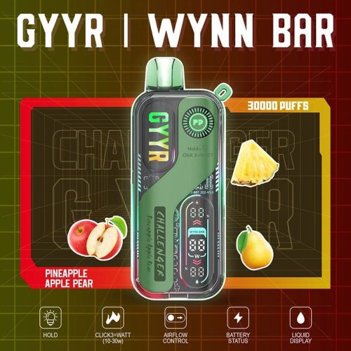 GYYR Disposable Vape Pineapple Apple Pear GYYR WYNN Bar Challenger 30K Disposable Vape (5%, 30000 Puffs)