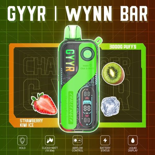 GYYR Disposable Vape Strawberry Kiwi Ice GYYR WYNN Bar Challenger 30K Disposable Vape (5%, 30000 Puffs)