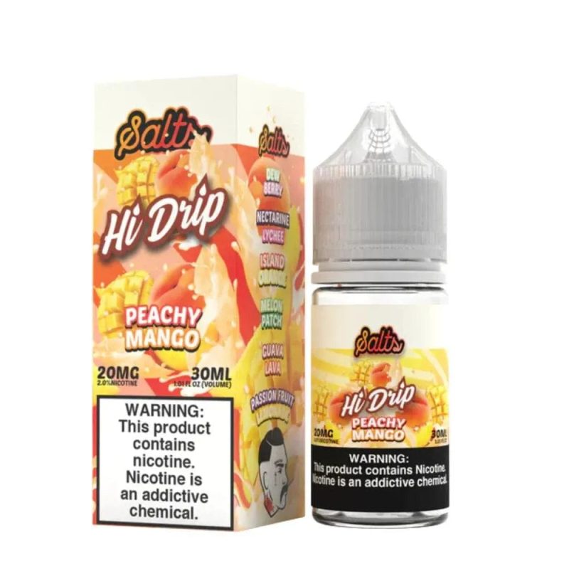 hi drip juice peachy mango nic salt vape juice 30ml hi drip 34459064336495