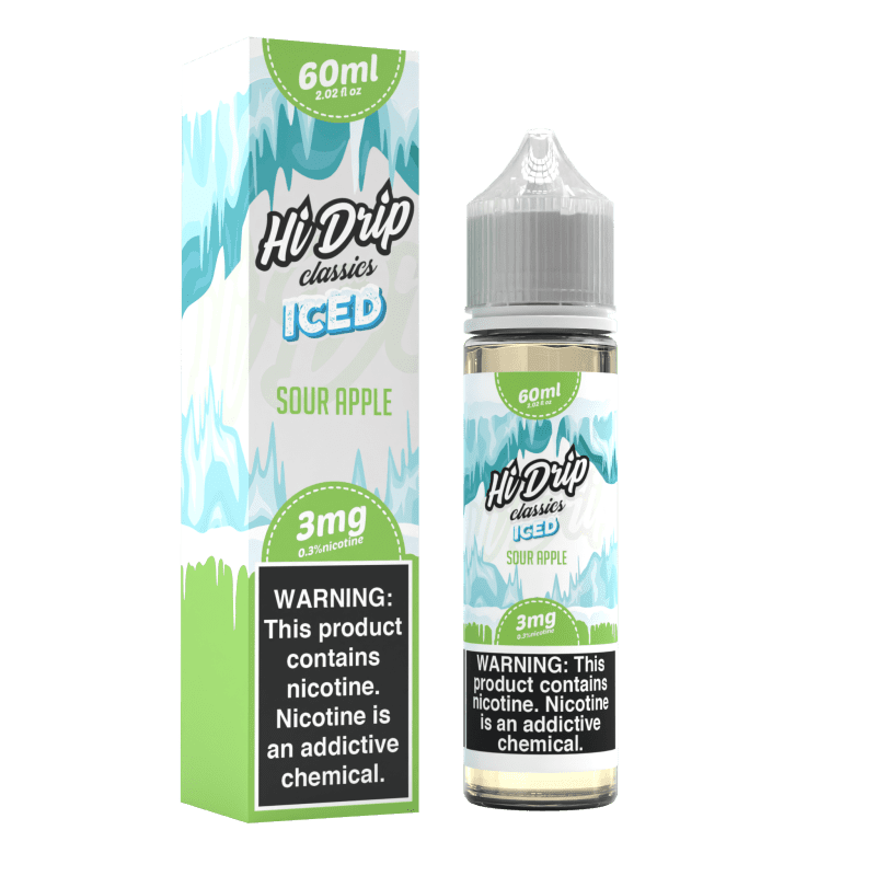 hi drip juice sour apple iced 60ml vape juice hi drip 14959076343919