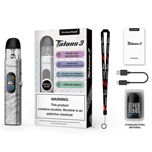 Horizon Pod System Metallic Silver Horizon Talons 3 40W Pod Kit