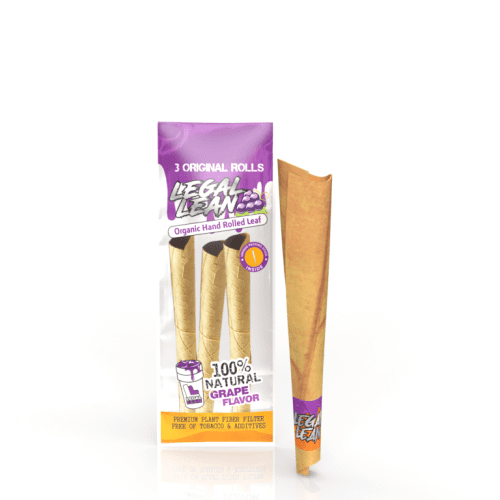 Legal Lean Alternatives Grape Legal Lean King Size Natural Leaf Cone Wraps (3x Pack)