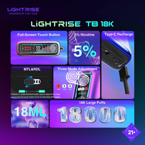 lost vape lost vape lightrise tb 18k disposable vape 5 18000 puffs 34675583615087